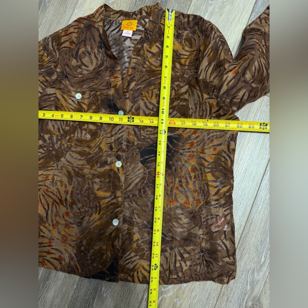 Ruby Rd. Multicolor Patterned Women's Sheer Blazer - Picture 5 of 7